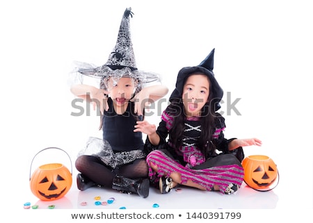 ストックフォト: Sitting Child Witch