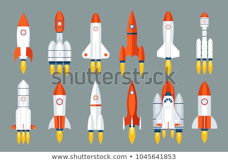 Foto stock: Vector Set Of Rocket And Space Ship