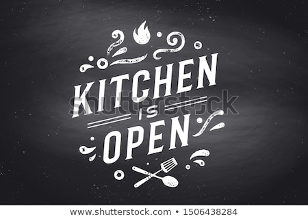 Foto stock: Kitchen Open Wall Decor Poster Sign Quote