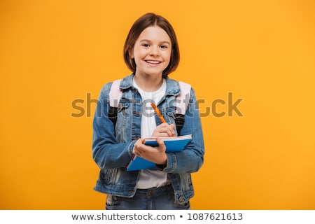 Сток-фото: Teenage Student Girl With Notebook And Pencil