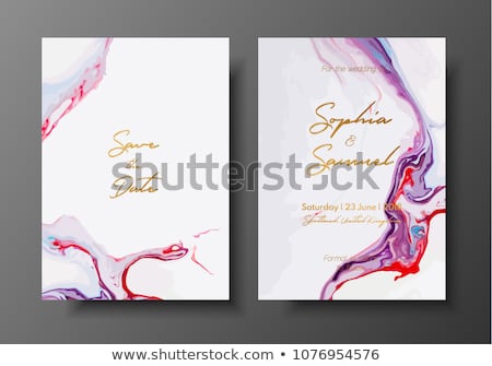 Stock photo: Save The Date Wedding Invite Card Template With Golden Flowers