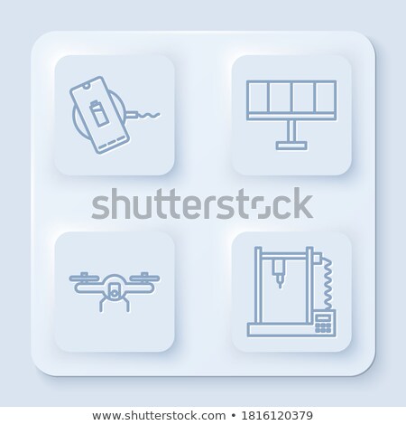 Сток-фото: Action Of Sun On Battery Icon Vector Outline Illustration