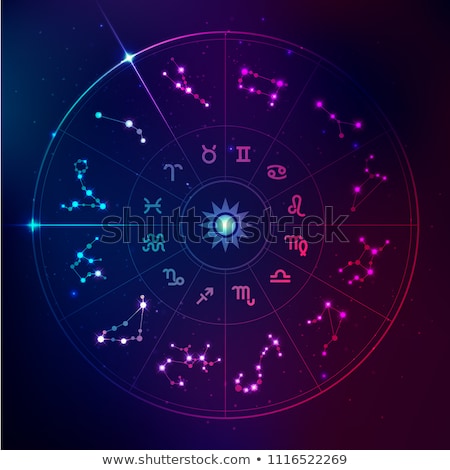 Stock fotó: Horoscope Symbol Aquarius Sign In Circle Vector