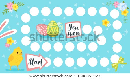 Vector Cartoon Style Illustration Of Kids Easter Board Game With Holiday Symbols ストックフォト © curiosity