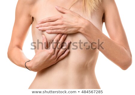 Foto stock: Woman Manipulating Her Breast In A Cancer Check