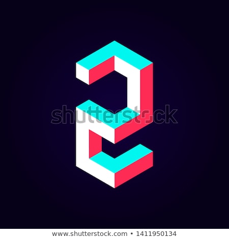 Foto stock: 2 Number Vector Blue Web Icon