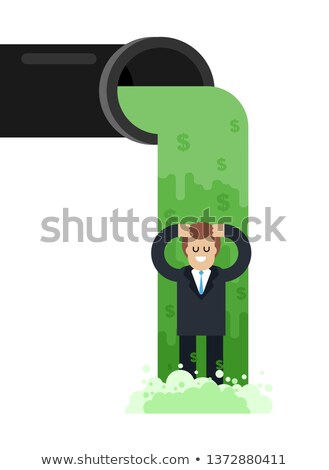 Foto stock: Flow Of Money From Pipe River Of Cash Flow Of Dollars Profit