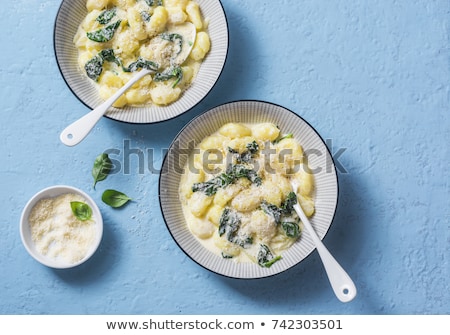 Stockfoto: Delicious Gnocchi In A Creamy Sauce