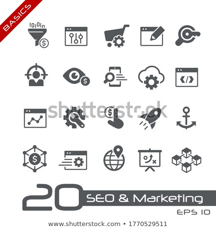 Seo Digital Martketing Icons 1 Of 2 Basics Foto stock © Palsur