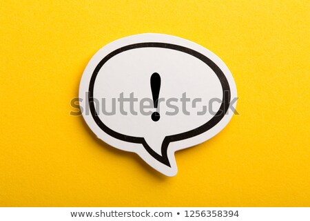 Zdjęcia stock: White Exclamation Mark With Yellow Border