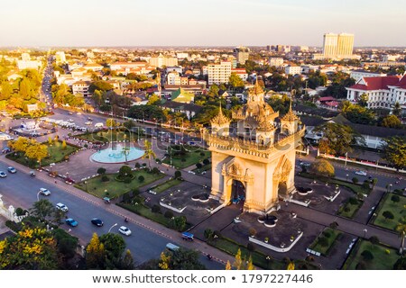 Stok fotoğraf: Sunset View Of Patuxai Arch Or Victory Triumph Gate Monument Laos