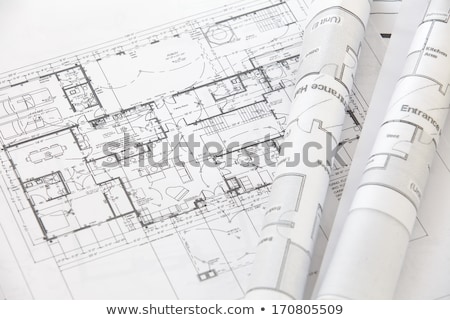 Foto stock: House And Plan