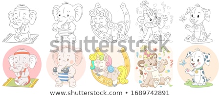 Zdjęcia stock: Cartoon Child Of Elephant Isolated