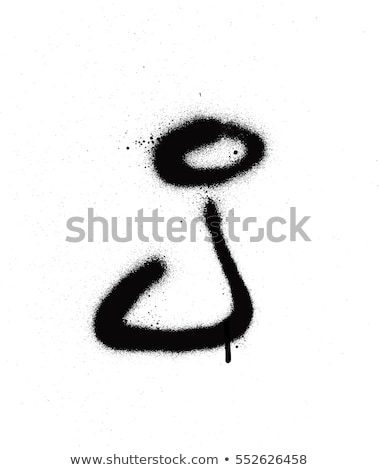 Stok fotoğraf: Graffiti J Font With Leak In Black Over White