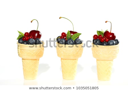 Zdjęcia stock: Red Currant Fruits In Ice Cream Cone