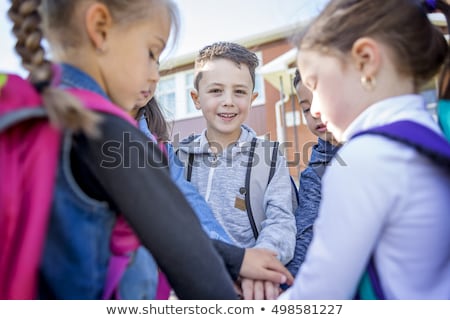 Сток-фото: Students Outside School Standing Together