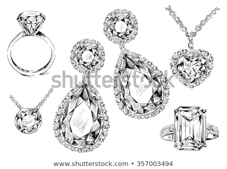 [[stock_photo]]: Gold Platinum Jewellery With Sapphire Gem Vector