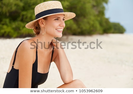 Stockfoto: Portrait Of A Beautiful Woman At The Beach On Day Time