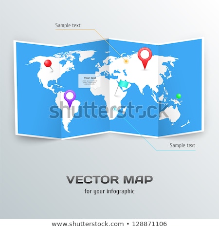 Zdjęcia stock: Folded World Map