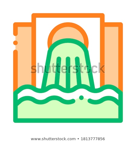 Zdjęcia stock: Waste Outpouring From Spout Vector Thin Line Icon
