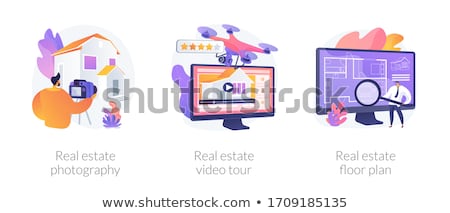 Stok fotoğraf: Real Estate Virtual Tour Concept Vector Illustration