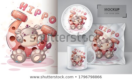 Stock photo: Pretty Hippo Poster And Merchandising
