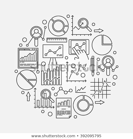 Stok fotoğraf: Data Analysis Chart Diagram Vector Simple Icons For Web And Mobile Design Pack 3