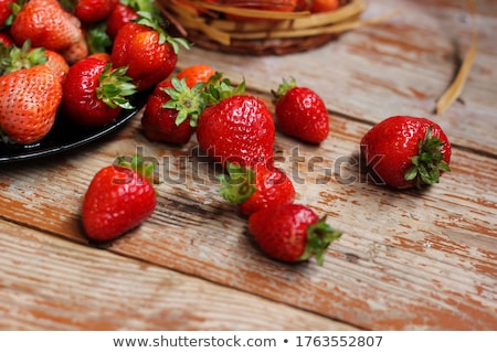 Stock fotó: Strawberries On Wooden Table