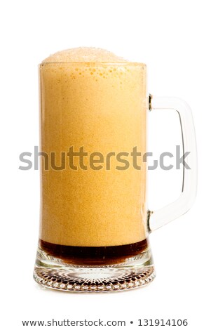 A Beer Glass And Bottle Over Beer Wave Stockfoto © AGorohov