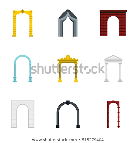 ストックフォト: Flat Line Brick Archway Vector Icon