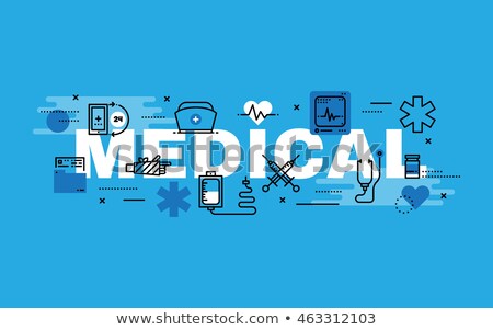 Stok fotoğraf: Collection Trendy Flat Icons Of Medical Elements And Objects