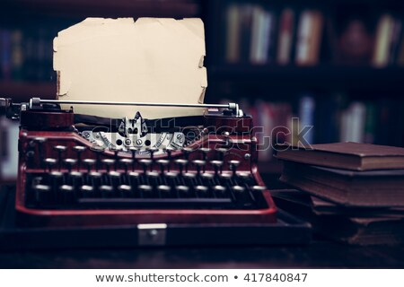 Сток-фото: Old Typewritter And Letters In A Library