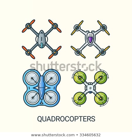 Foto d'archivio: Flat Line Quadrocopters Detailed Icons