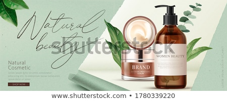 Stock fotó: Cosmetics Vector Realistic Package Ads Template Face Cream And Hair Products Bottles Mockup 3d Ill