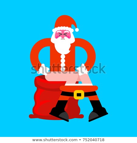 Foto stock: Santa On Toilet Christmas Grandfather Is In Wc Xmas And New Y