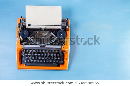 Stock fotó: Workspace With Vintage Orange Typewriter