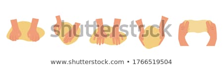 Foto stock: Chef Dough Kneads Baker Cook Vector Illustration