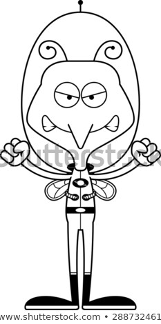 Stockfoto: Cartoon Angry Spaceman Mosquito