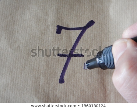 Foto stock: How To Write Number Seven