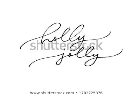 Stock fotó: Christmas Holly Jolly Holidays Lettering Postcards