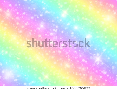 Stok fotoğraf: Rainbow With Clouds On Yellow Background