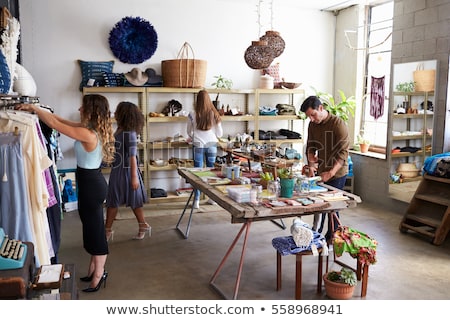Foto stock: Shop Or Boutique Interior Shopping And Customer