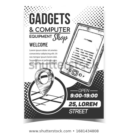 Foto stock: Electronic Book Digital Gadget Monochrome Vector