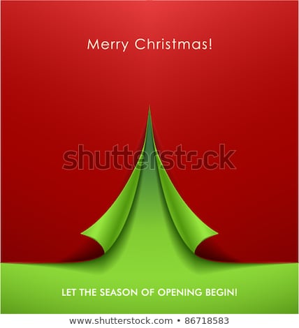 Stock fotó: Christmas Greeting Card With Fir Tree Shape