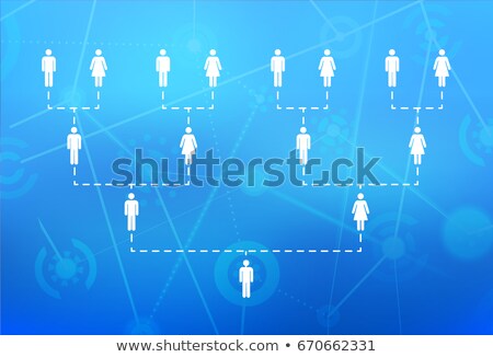 [[stock_photo]]: Family Tree Of Several Generations On Blue Techno Background