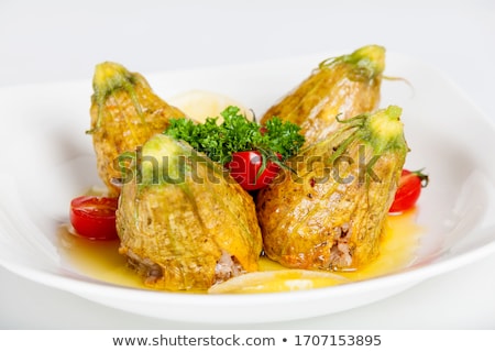 Stock photo: Tatsty Geen Olives Tomatoes And Olive Oil