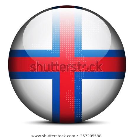 Foto stock: Map With Dot Pattern On Flag Button Of Faroe Islands