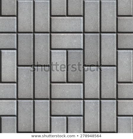 Сток-фото: Gray Pave Slabs Rectangles Laid Out In A Chaotic Manner