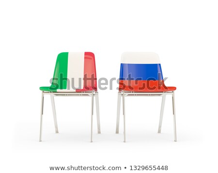 Stock fotó: Two Chairs With Flags Of Italy And Russia