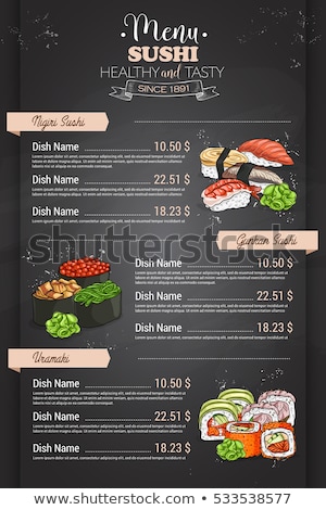 Сток-фото: Restaurant Vertical Color Sushi Menu